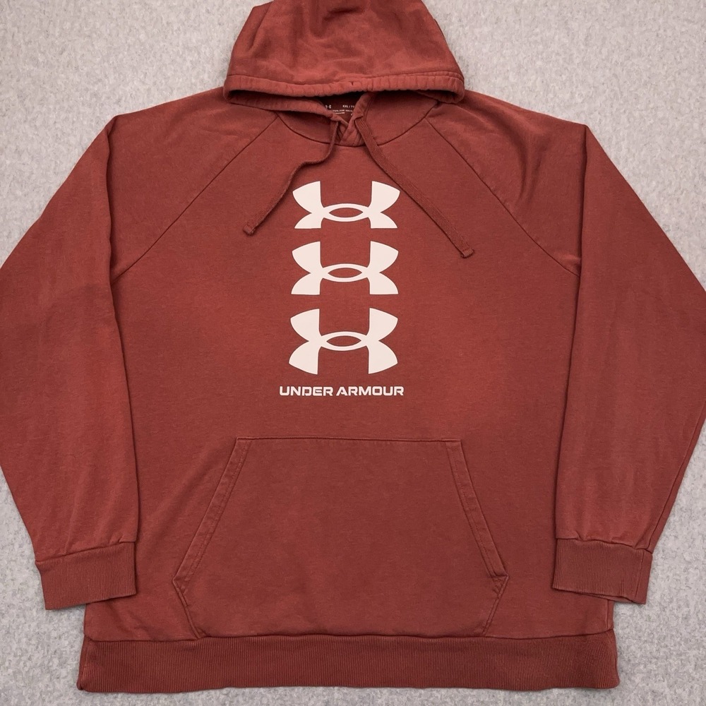 Under Armour Rival Fleece Multilogo Hoodie Men's‎ XXL Clay Hooded Sweatshirt